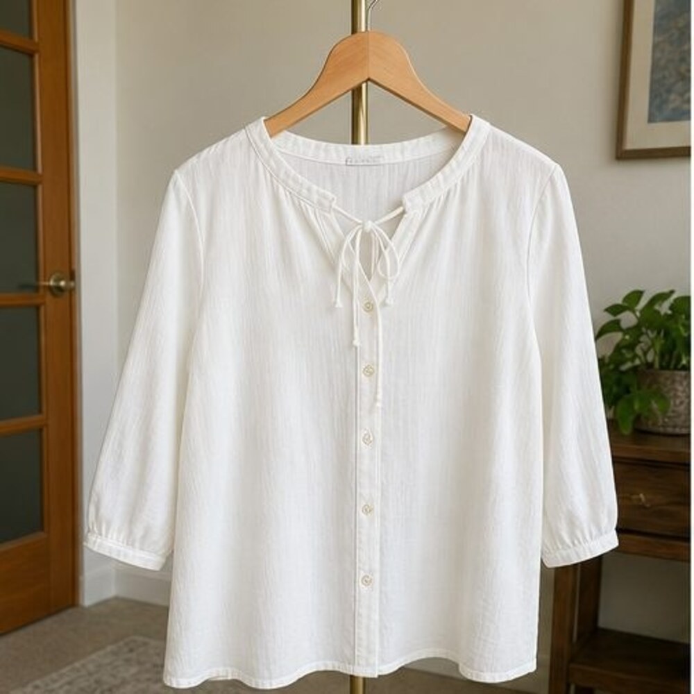 Ivory Ruffle Blouse
